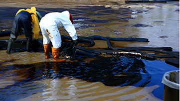 Oil spill cleanup operation